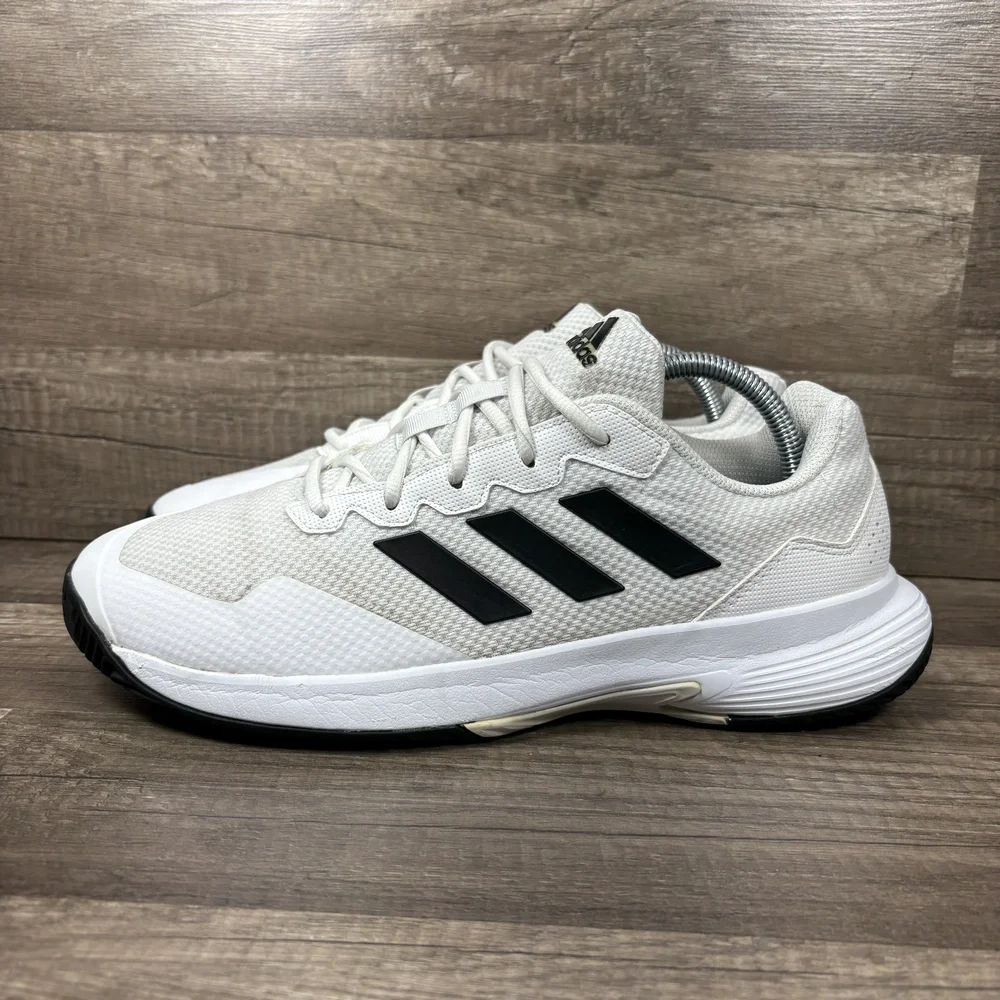 Adidas GameCourt 2 White Black Mens US Size 9.5 EUR 43.3 GW2991 Sneakers